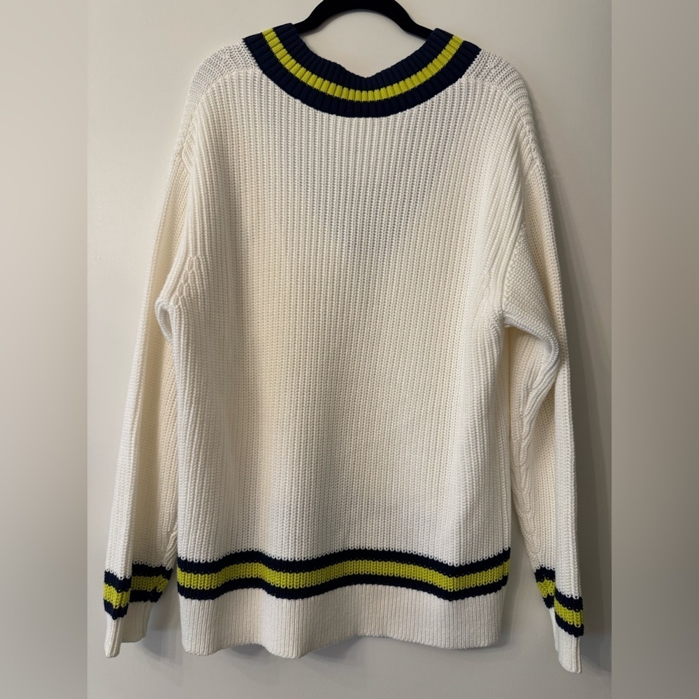 The Upside from Anthropologie Varsity Josie Sweater in Ivory Comb - Sz XS - Picture 9 of 12